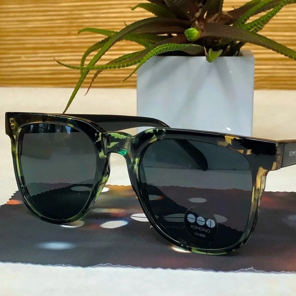 KOMONO Riviera Palms Sunglasses NEW green print UV400